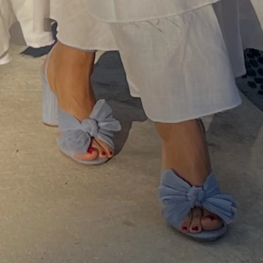 Loeffler Randall Camellia Blue Pleated Bow Heel - Picture 11 of 11